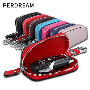 

Retro top layer cowhide leather key bag multifunctional large capacity coin purse soft cowhide card bag key case