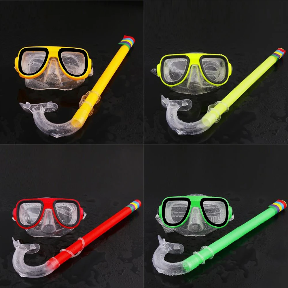 Underwater Mask 3-8 Years Kids Swimming Snorkel Set Comfortable Double Lens Snorkeling Mask Breathing Tube Swim Equipment