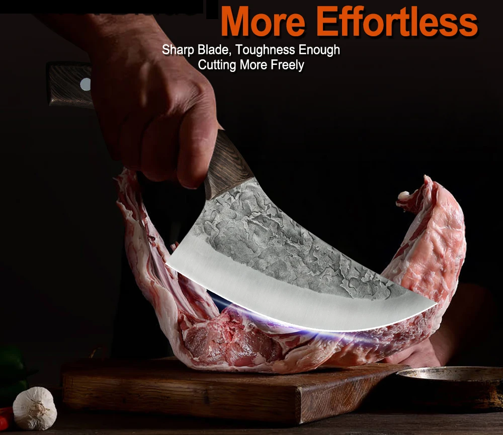 5cr156寸龙泉锤纹后锻打剔骨刀详情 (5)