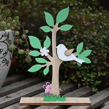 

2020 1pc Easter Decorations Ornament Easter Cartoon Creative Desktop Home Decor Wood Craft for Bedroom