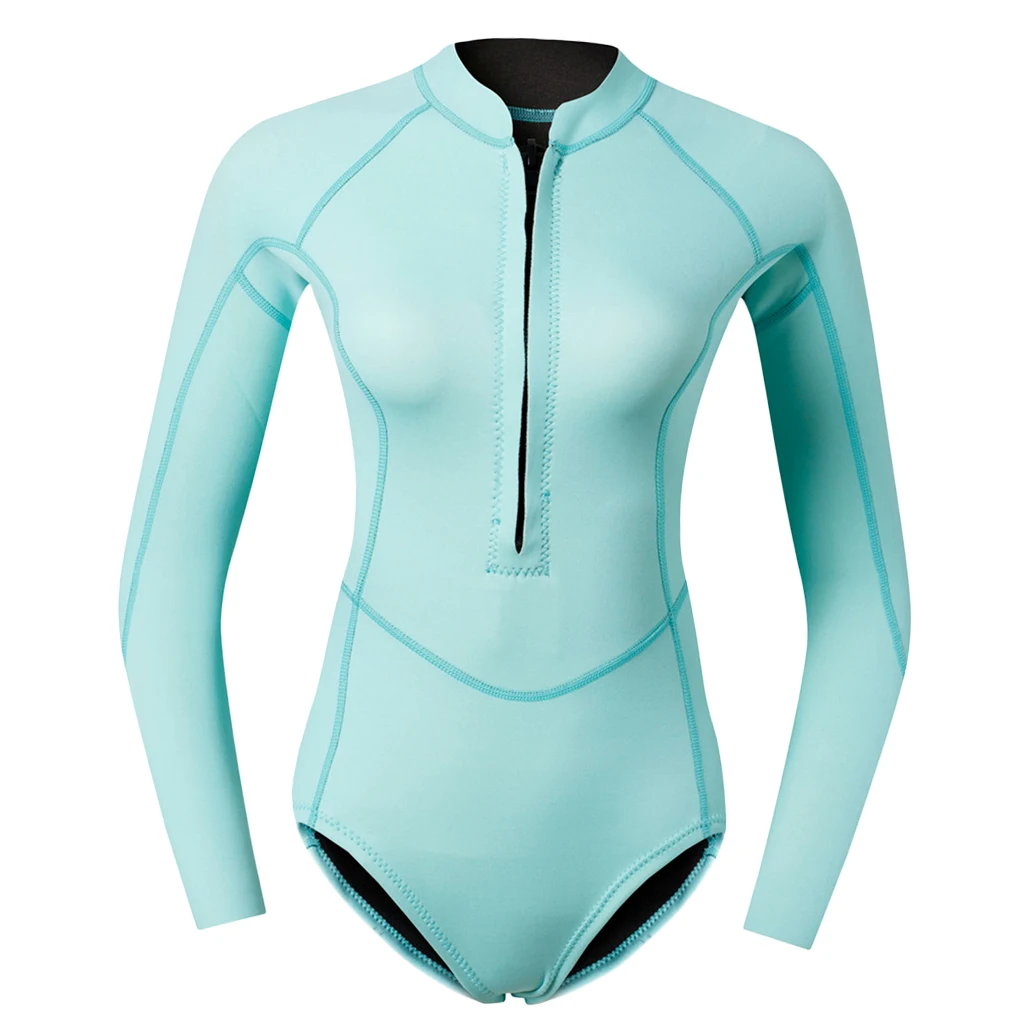 

Women's Wetsuit Premium Neoprene Long Sleeve Front Zip Diving Suit Jumpsuit with One Complimentary Dive Mesh Bag