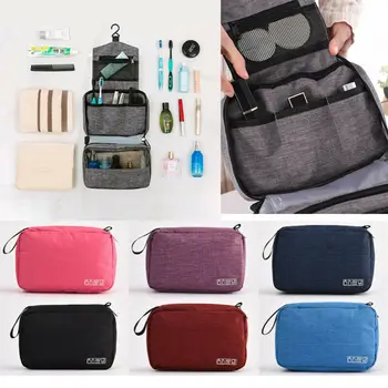 

Waterproof Travel Organizer Bathroom Storage Cosmetic Hang Toiletry Bag Large Unisex Solid Large Capacity Wash Make Up Handbag
