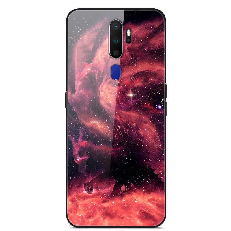 Для OPPO A9 чехол жесткий стеклянный чехол для телефона чехол для Funda OPPO A5 A9 Чехол Мягкий ТПУ бампер закаленное для OPPO A5