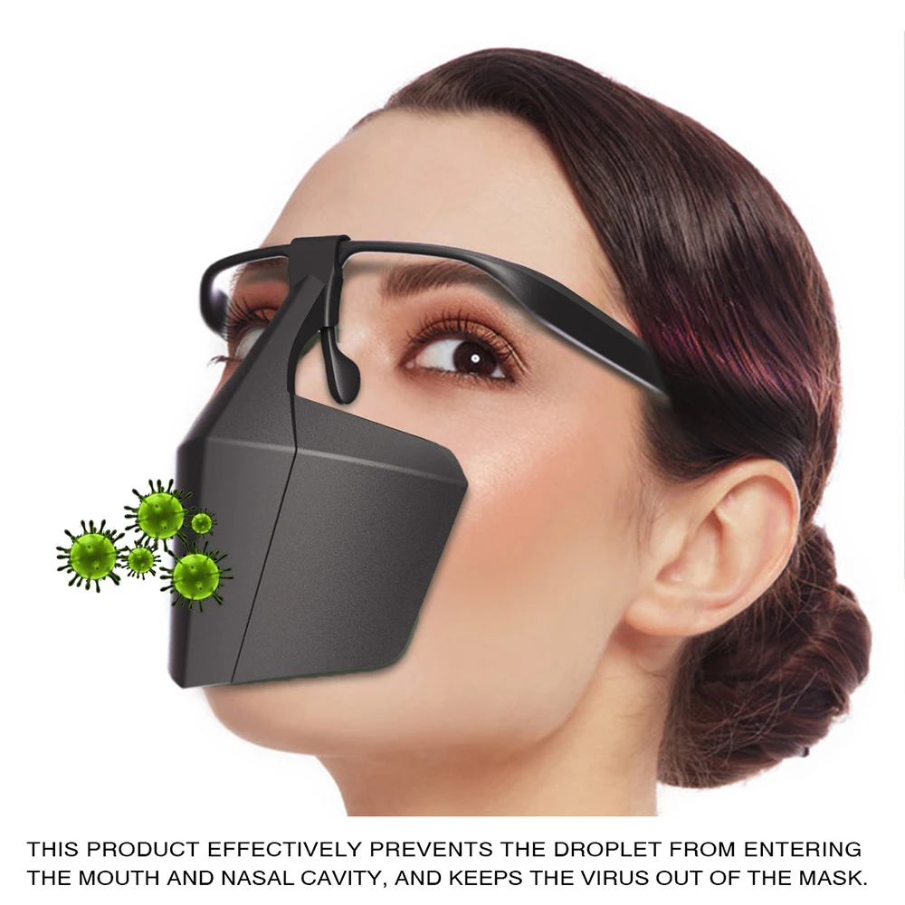 

Plastic Protective Face Mask Against Droplets Anti-fog Isolation Face Mask Breathable Reusable Protective Cover Isolation Shield