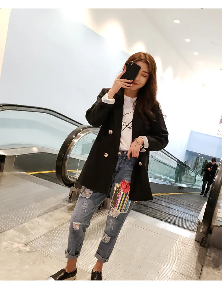 Женское платье Weep Yafeng в Корейском стиле, осень, стиль, Ретро стиль, умный, Молодежный стиль, двубортный, с разрезом, маленький костюм, пальто