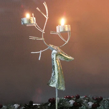 

Tea Light Candle Stand Holders Nordic Wind Iron Elk Candlestick Creative Home Party Wedding Christmas Ornament