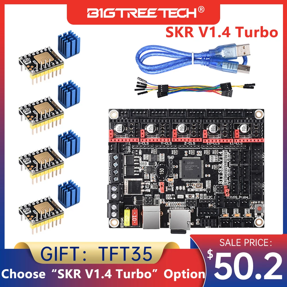 Материнская плата BIGTREETECH BTT SKR V1.4 Turbo Control Board детали для 3D-принтера TMC2209 TMC2208 MKS GEN L CR10