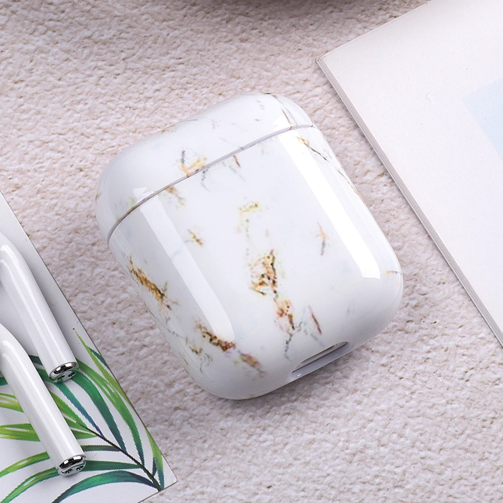03 Мраморный чехол для Airpods 2, bluetooth-наушники, зарядный чехол, чехол для AirPods 2 1, Мягкий Силиконовый Модный чехол для наушников - Цвет: 03