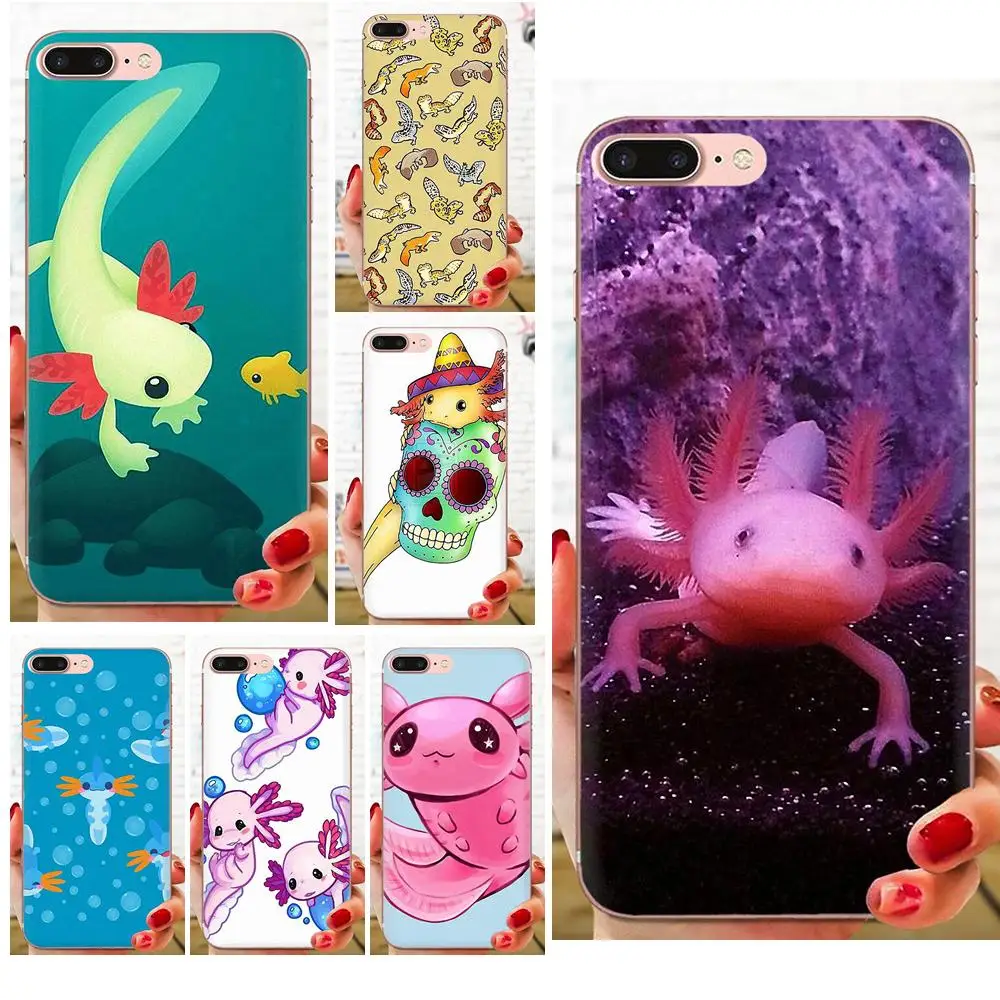 

Cute Animal Axolotl Black Soft Cell Phone Case For Huawei P7 P8 P9 P10 P20 P30 Lite Mini Plus Pro Y9 Prime P Smart Z 2018 2019