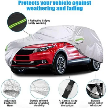 

Off-road SUV Dust Cover Car Body Dustproof Waterproof Sun Light Protection Cover with Silver Coated
