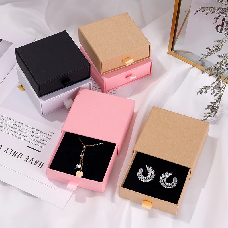 Cardboard Jewelry Boxes with Lid Ribbon Jewelry Boxes for Small Business  Packing Necklace Earring Bracelet Black Jewelry Boxes - AliExpress