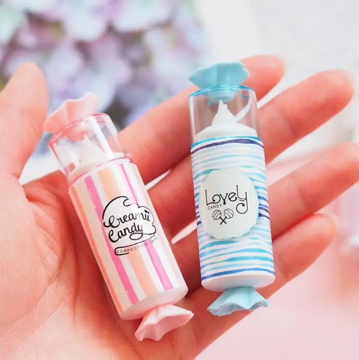 

1 Pcs Kawaii Candy Shape Plastic Transparent Correction Tapes Colorful Corrector Tools School Office Stationery Students Gifts
