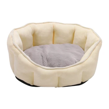 

Sleeping Anti Slip Home Winter Warm Solid Plush Indoor Pet Bed Dog Cat Portable Washable Easy Clean High Walls Design Ultra Soft