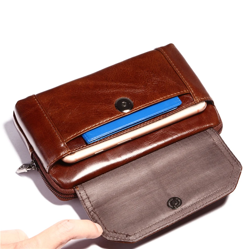 Мужской кожаный пояс горизонтальный дорожный Сотовый/мобильный телефон чехол