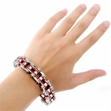 Серебряная велосипедная цепь, мужской браслет, большой, нержавеющая сталь, мужские аксессуары, панк, персонализированные, очаровательные браслеты, цепочка на руку