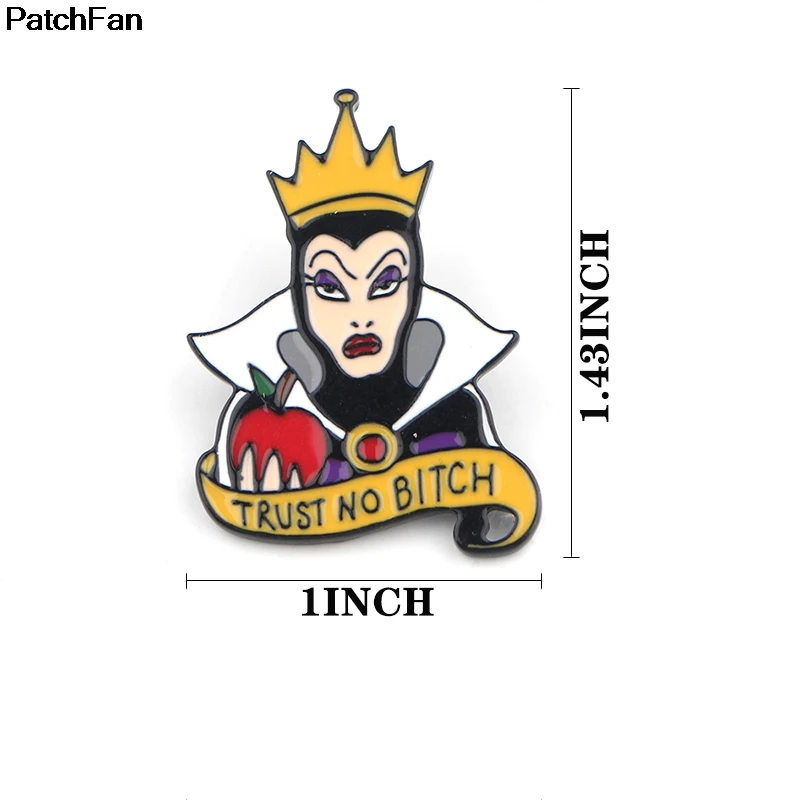 Patchfan queen цинковый галстук мультфильм забавные булавки броши для рюкзака, одежды для мужчин и женщин шляпа Декоративные значки медали A2444