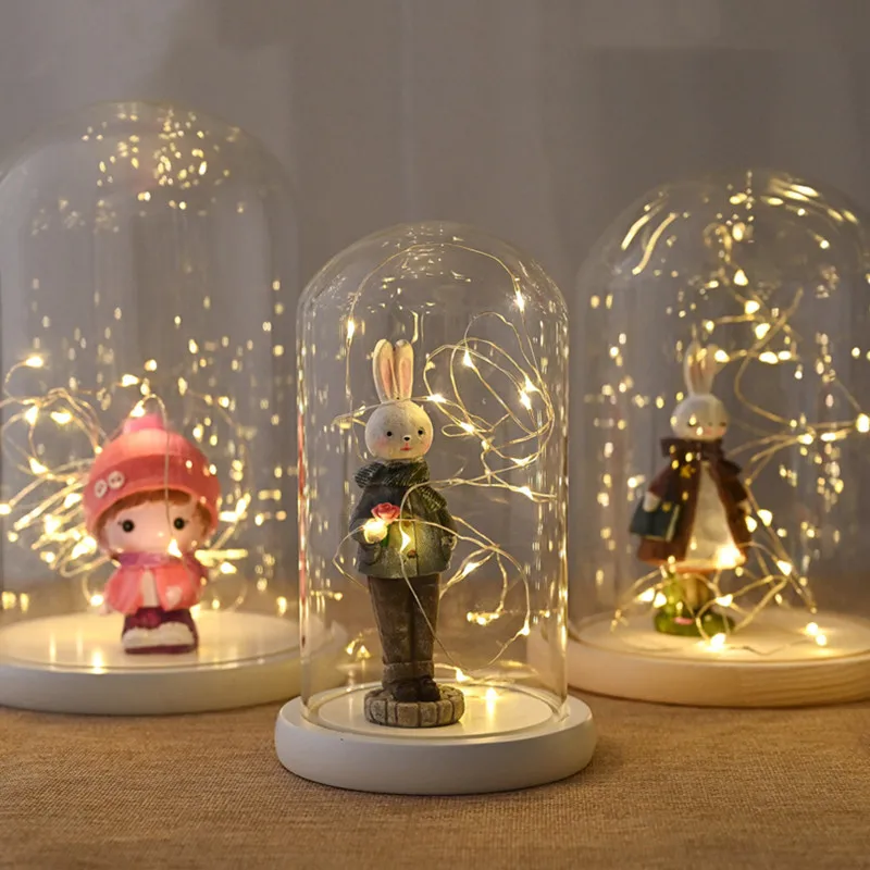 Diameter=12cm Different Height=20cm 22cm 26cm Glass Dome Vase Home Decoration Creative Cover DIY Friend Gift Wedding 4