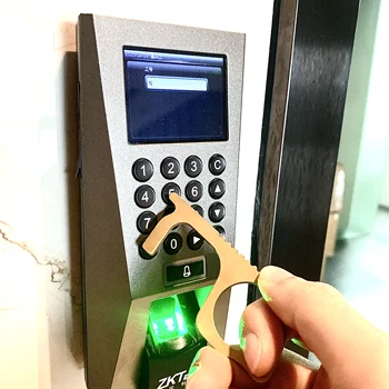 

Outdoor Public EDC Hygiene Solid Brass Hand Key Non Contact Keychain Tool No Touch Door Opener