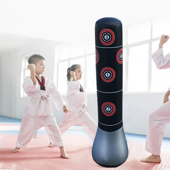 

1.5M Inflatable Taekwondo Foot Target Standing Boxing Sanda Training Hand Double Kick Punching Bag with Pump