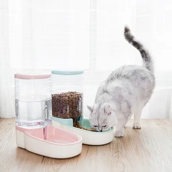 

Automatic Replenish Pet Waterer Dispenser Automatic Pet Feeder Food Dispenser for Dogs Cats Food Water Bowl 3.8L 1