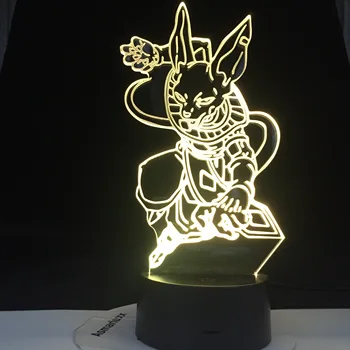 

Super Beerus Anime Dragon Ball Figure Led Night Light for Kids Child Bedroom Decor Light Dragon Ball Z Acrylic Table Lamp Gift