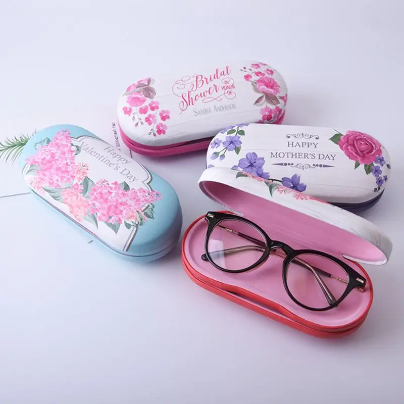 

Glasses Case Handmade Double Layer Box Chinese Style Printing Design Multi-purpose Contact Lens Beautify Cases