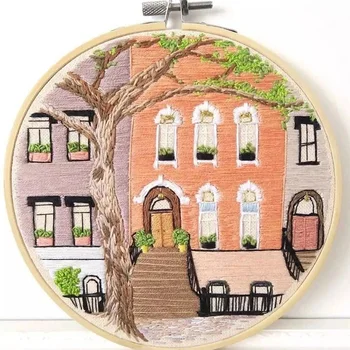 

15 x 15cm DIY Handmade Knitting Wool Rug Hooking Kit Handcraft Woolen Embroidery Gift with Frame Punch Needle - Cool Summer