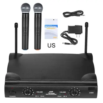 

U585A UHF Wireless microphone two handheld microphone sets KTV home wireless microphone practical portable set
