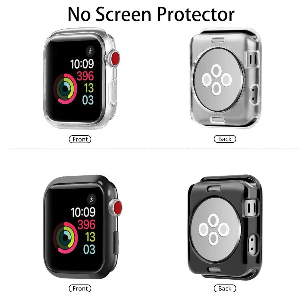 Чехол для часов KeBitt, чехол для Apple Watch, 44 мм, 42 мм, 38 мм, 40 мм, 5 штук в упаковке, тонкий мягкий, из ТПУ, защитный для iWatch 5 4 3 2 1
