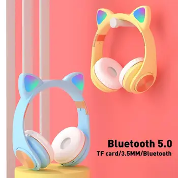 

Bluetooth 5.0 Wireless Cute Headset with Mic LED Indicator 3.5mm Headphones