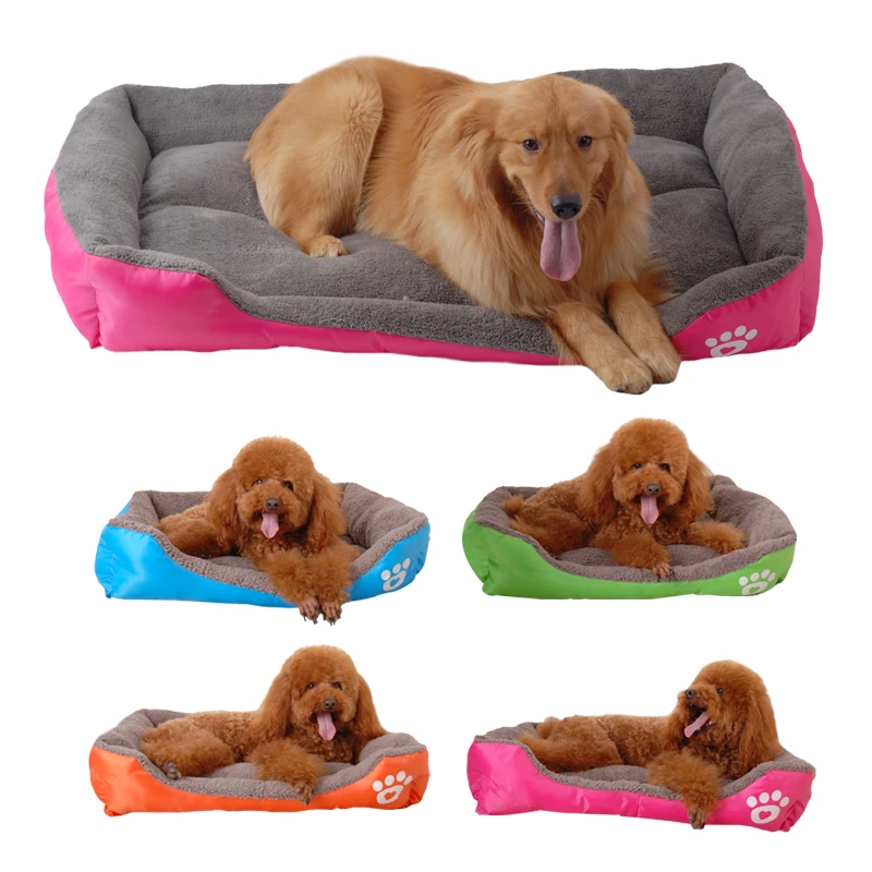 S-3XL 9 Colors Paw Pet Sofa Dog Beds Waterproof Bottom Soft Fleece Warm Cat Bed House Large Dogs | Дом и сад
