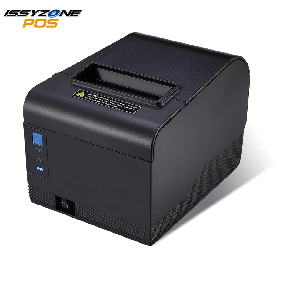ISSYZONEPOS Термальный чековый принтер 80 мм для банкнот, кухонный настенный автоматический принтер с поддержкой логотипа QR штрих-кода
