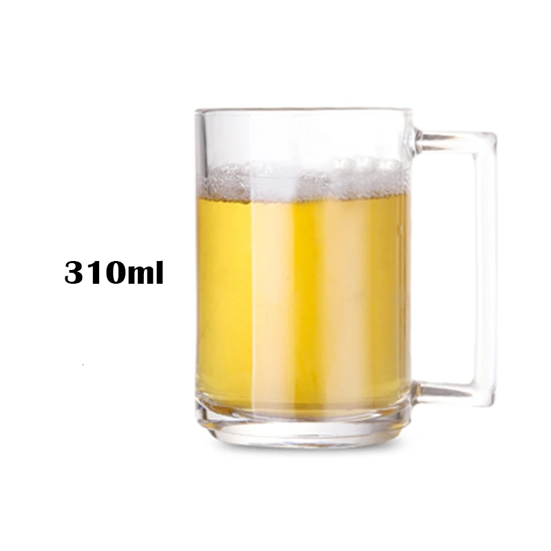 CAKEHOUD Household Glass Beer Mug With Handle Thickened Transparent Crystal Tea Cup Drink Cup Bar Party Supplies Cocktail Glass - Цвет: 1