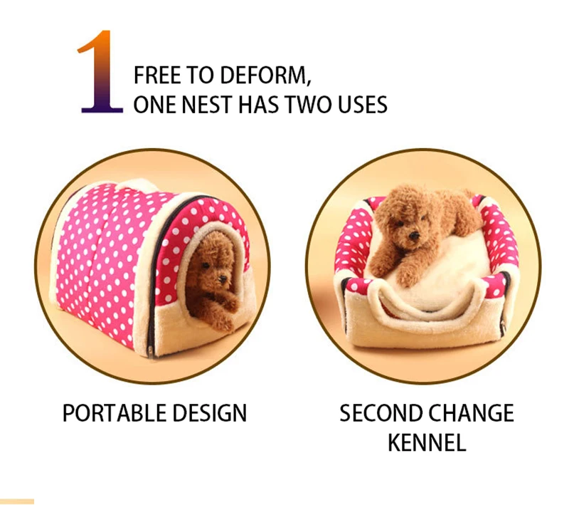 Pet Dog House Nest With Mat Foldable Pet Dog Bed Cat Bed House For Small Medium Dogs Travel Kennels For Cats Pet Products