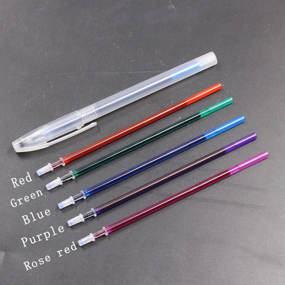 20pcs 0.5mm Water Erasable Pen Refills Fabric Marker Soluble Disappearing Cross Stitch Pen Fabric Craft DIY Sewing Supplies