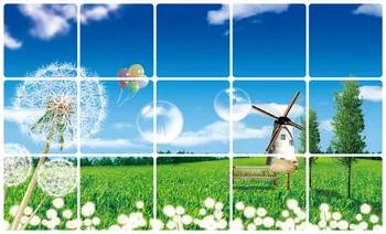 

New Style Kitchen Adhesive Paper Wall Stickers Sea View Oil Resistant Stickers Scenery Top Grade High-temperature Resistant Alum