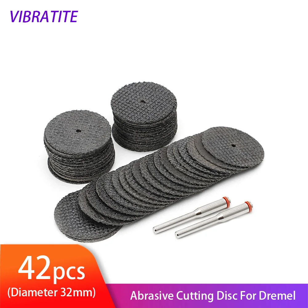 42pcs 32mm Fiberglass Reinforced Cutting Disc Cut-off Wheels with Mandrel Dremel Abrasive Accessories for Rotary Tool Mini Drill |