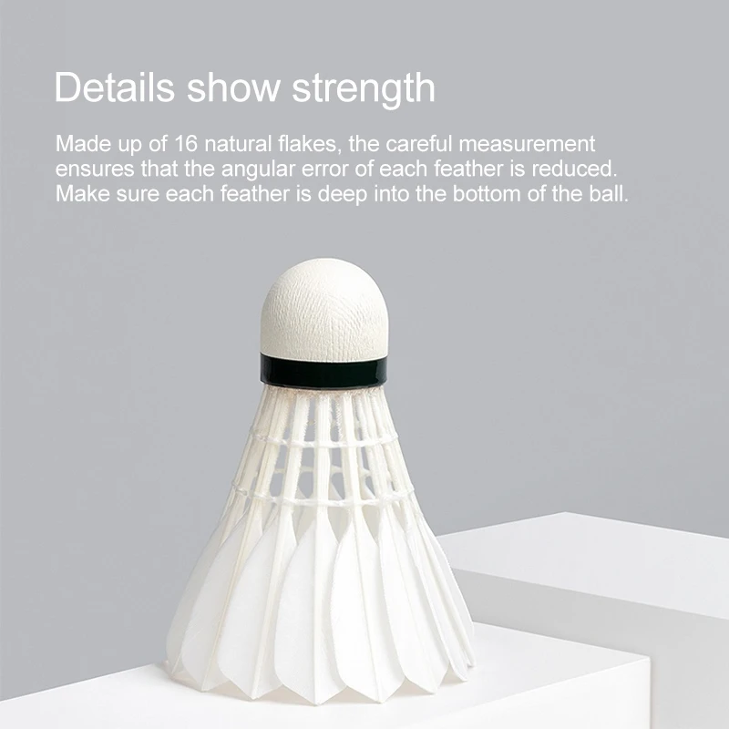 12 PCS Original Xiaomi Dooot D09 White Full Circle Duck Feather Badminton