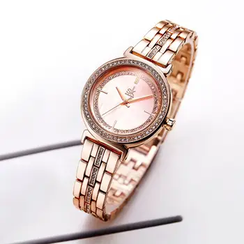 

SHENGKE Women Watch Korean Style Fashion Luxury Analog Display Round Shape Quartz Wrist Watch Gift For Daily Life