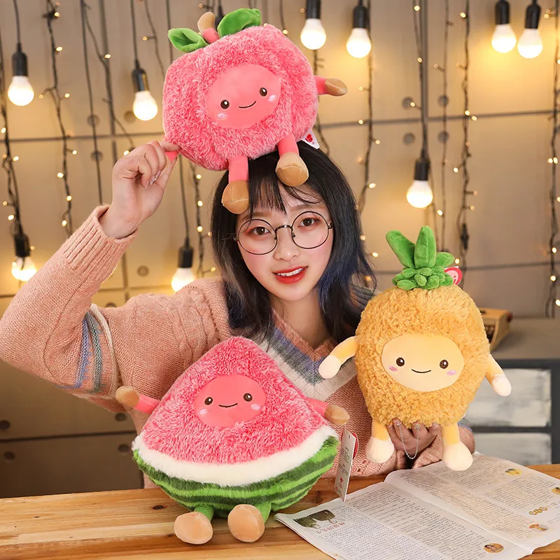 

Cartoon Watermelon Cherry Pineapple Fruits Soft Plush Cute Toys Stuffed Dolls Pillow for Baby Children Girl Gifts Home Decor