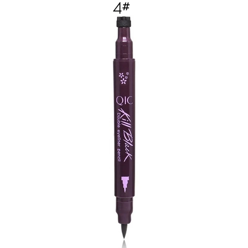 Plum blossom Smudge-Proof подводка для глаз со штампом подводка для глаз двойная голова дизайн длительный водонепроницаемый макияж косметика - Цвет: Plum blossom
