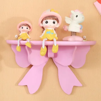 

Butterfly Wood Wall Shelf Girls Bedroom Holder Storage Rack Shelving Home Decor Storage Stand E2S