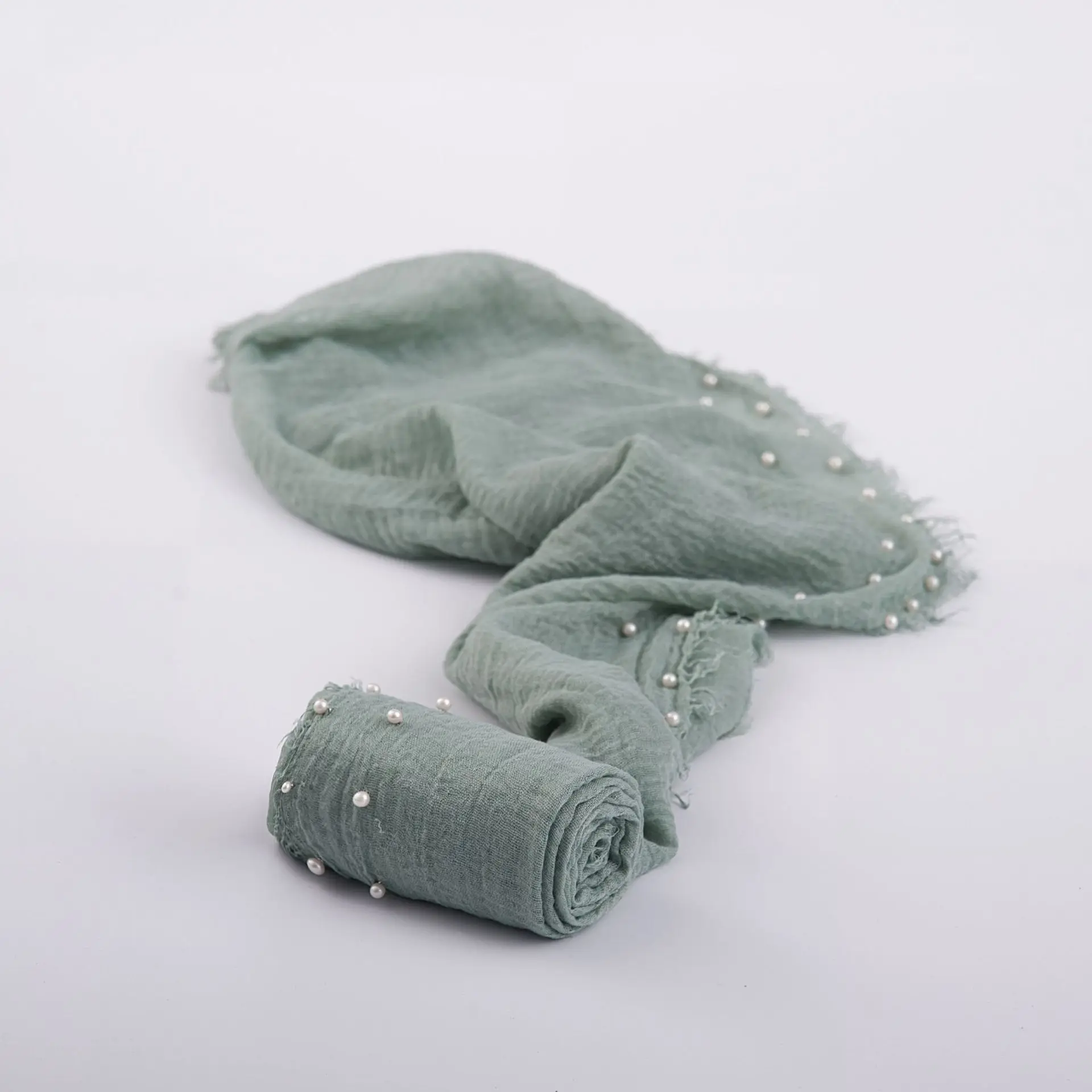 light green Многофункциональный Мягкий реквизит для фотосъемки новорожденных, одеяло для фотосъемки детей, мусульманские обертывания с жемчугом и бисером - Цвет: light green