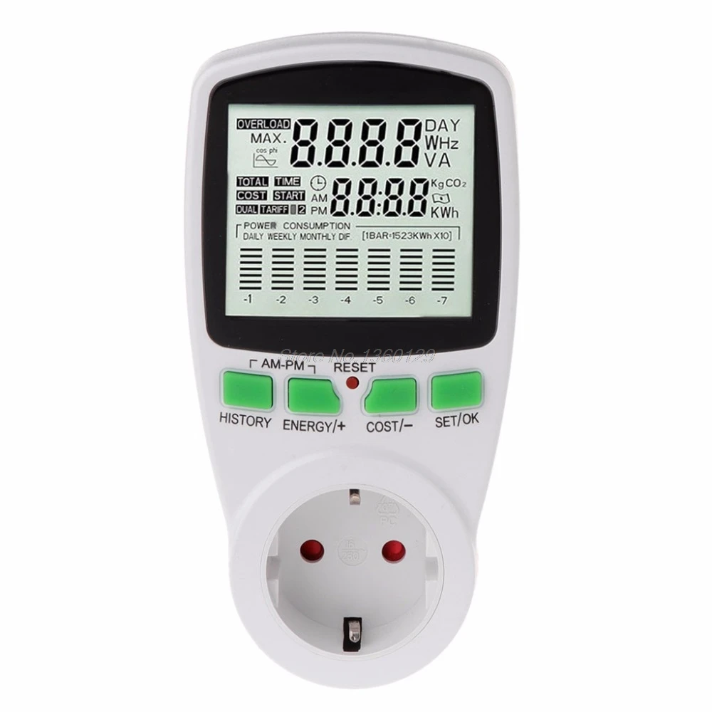 AC Power Meters 220v digital wattmeter eu energy meter watt monitor electricity cost diagram Measuring socket analyzer | Инструменты