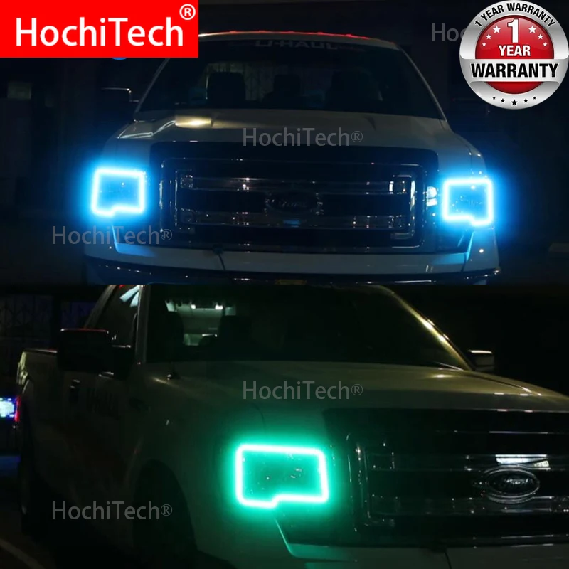 Авто Halo кольца хлопок огни Светодиодный Ангельские Глазки RGB автомобильный Стайлинг для Ford F-150 F150 2009- RGB светодиодный ангельские глазки Halo Кольцо Комплект