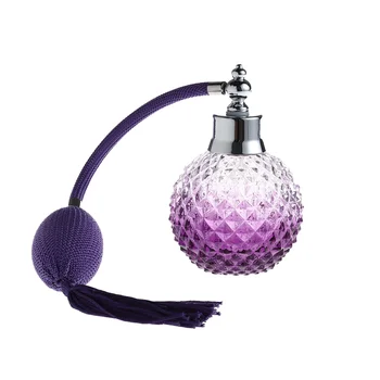 

100ml Crystal Art Vintage Style Refillable Perfume Atomizer Long Spray Bottle (Purple)