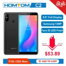 HOMTOM C2 2 Гб ОЗУ 16 Гб ПЗУ мобильный телефон Android 8,1 Face ID MTK6739 четырехъядерный 13 МП Двойная камера 4G FDD-LTE полноэкранный смартфон