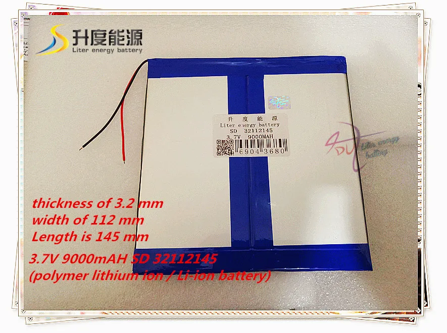 3,7 V 9000mAH SD 32112145(полимерный литий-ионный/литий-ионный аккумулятор) для планшетного компьютера, мобильного банка питания; сотового телефона, динамика