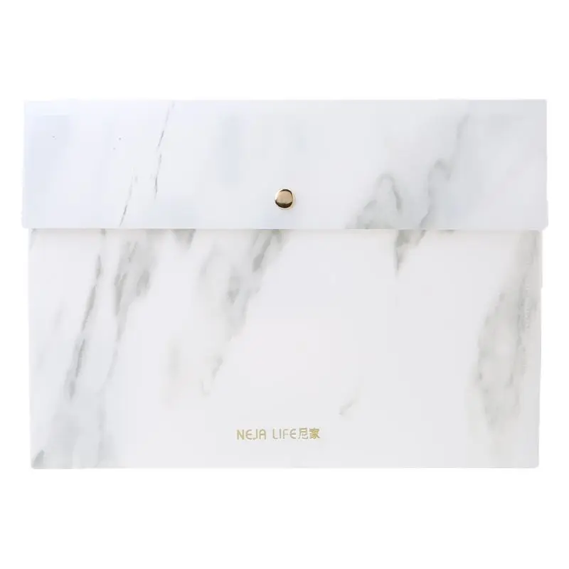 

A4/A5/B5 Portable Marble Pattern PP File Folder Document Examination Paper Bag for Office School Students Supplies WXTA