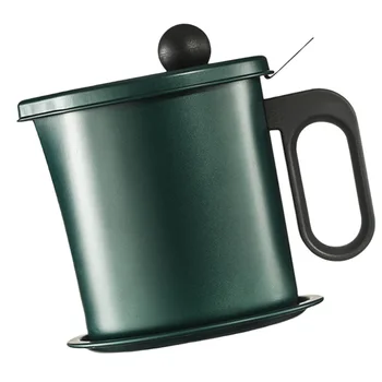 

1Pc Japanese Oil Pot Household Stainless Steel Filter Net With Cover For Oil Bottle Kitchen Oil Filter Tool Slag Storage Tank (G